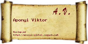 Aponyi Viktor névjegykártya