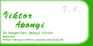 viktor aponyi business card